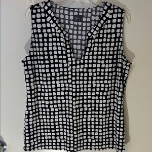 Strazzi Black and White Geometric Blouse